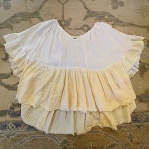 STARK X WHITE AND YELLOW OMBRÉ TOP